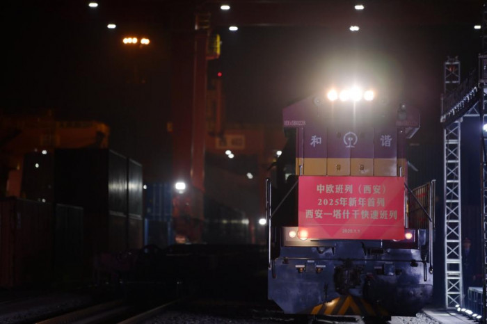 The first container train to Tashkent departed from the dry port in the city of Xi'an