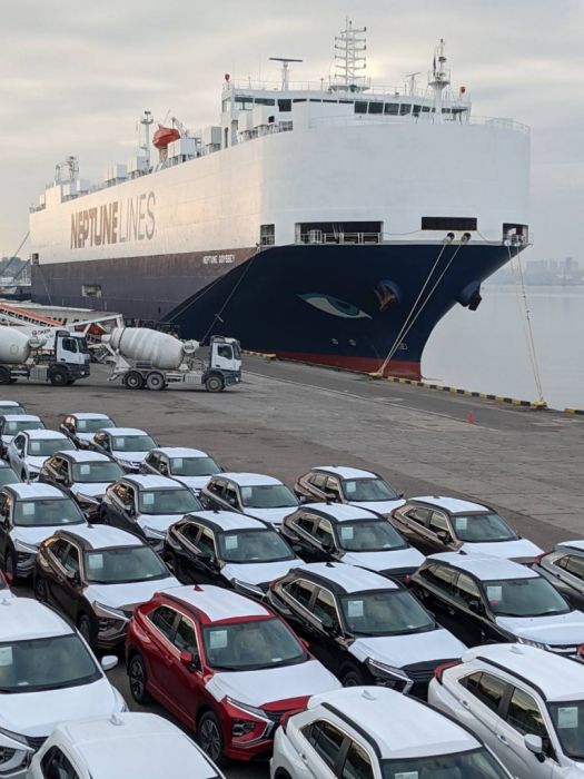 В порту Черноморск за рекордное время выгрузили 2482 автомобиля с судна